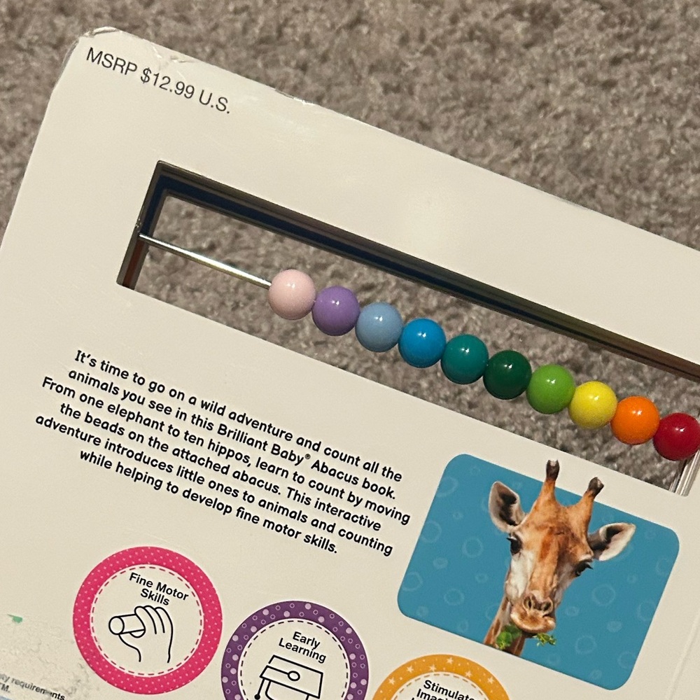 Wild Counting Animal KidsBoard Book Multicolor Learning ABC Travel Vacation - Picture 3 of 3